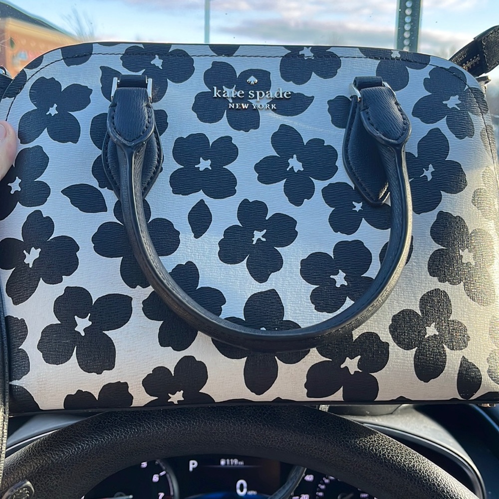kate spade black and white floral crossbody